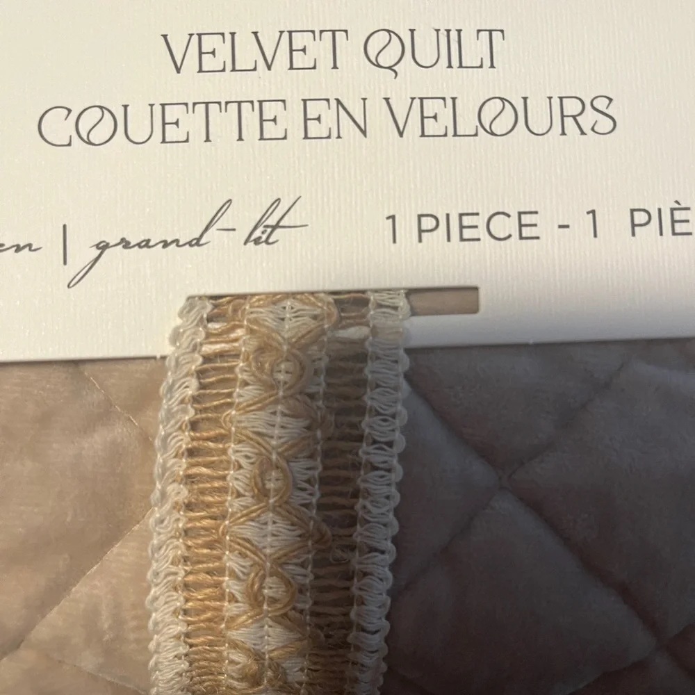Velvet Quilt Cream Almond King Opulent Home Comfort 102